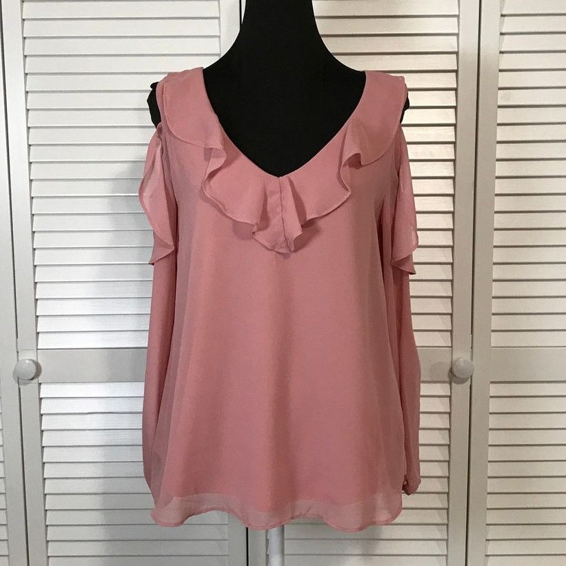 Other I.N. San Francisco Pink Y2K Boho Cold Shoulder Blouse M Size M / US 6-8 / IT 42-44 - 1 Thumbnail