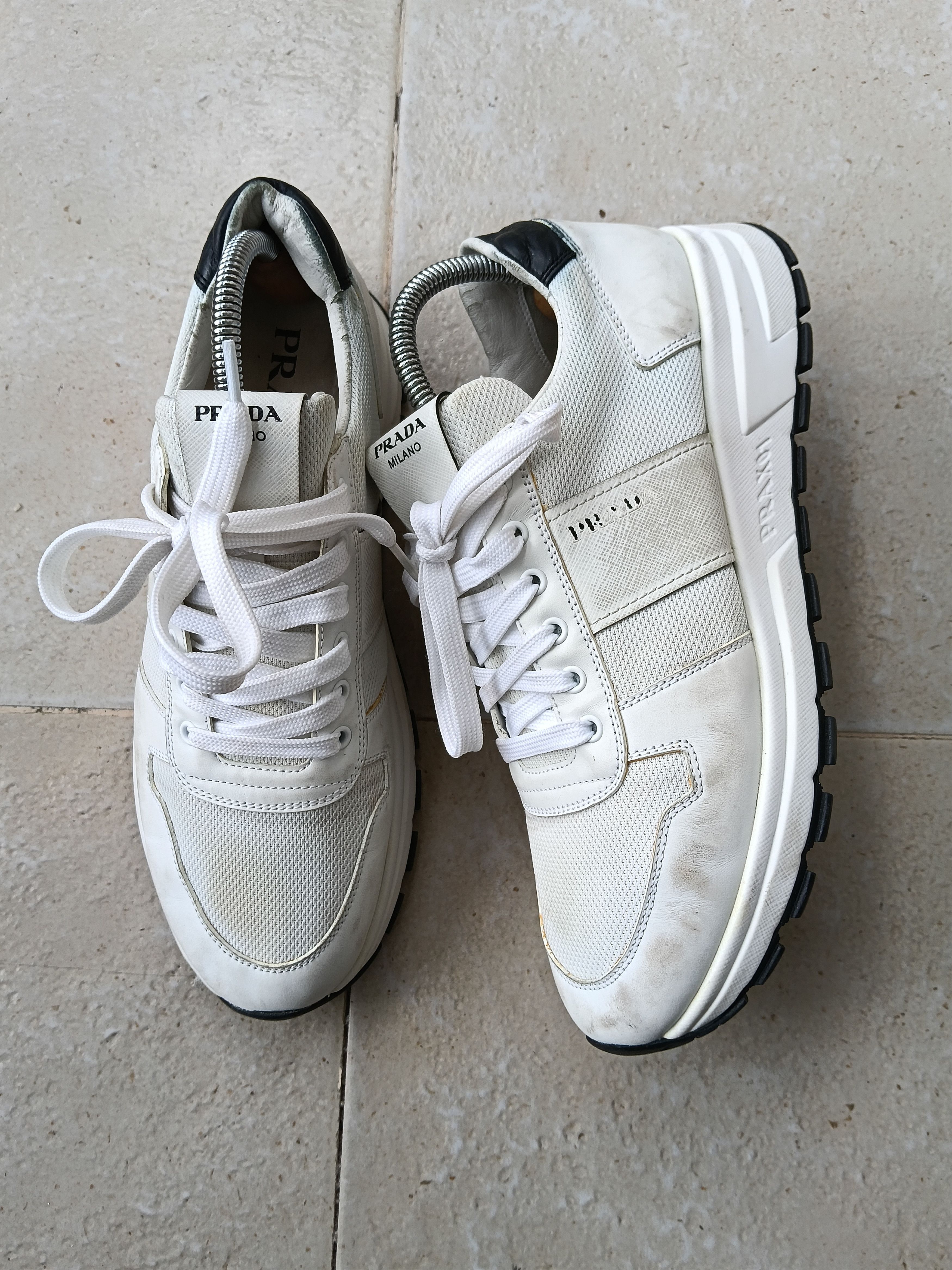 Prada Prada prax 01white black leather sneakers Size US 8.5 / EU 41-42 - 5 Thumbnail