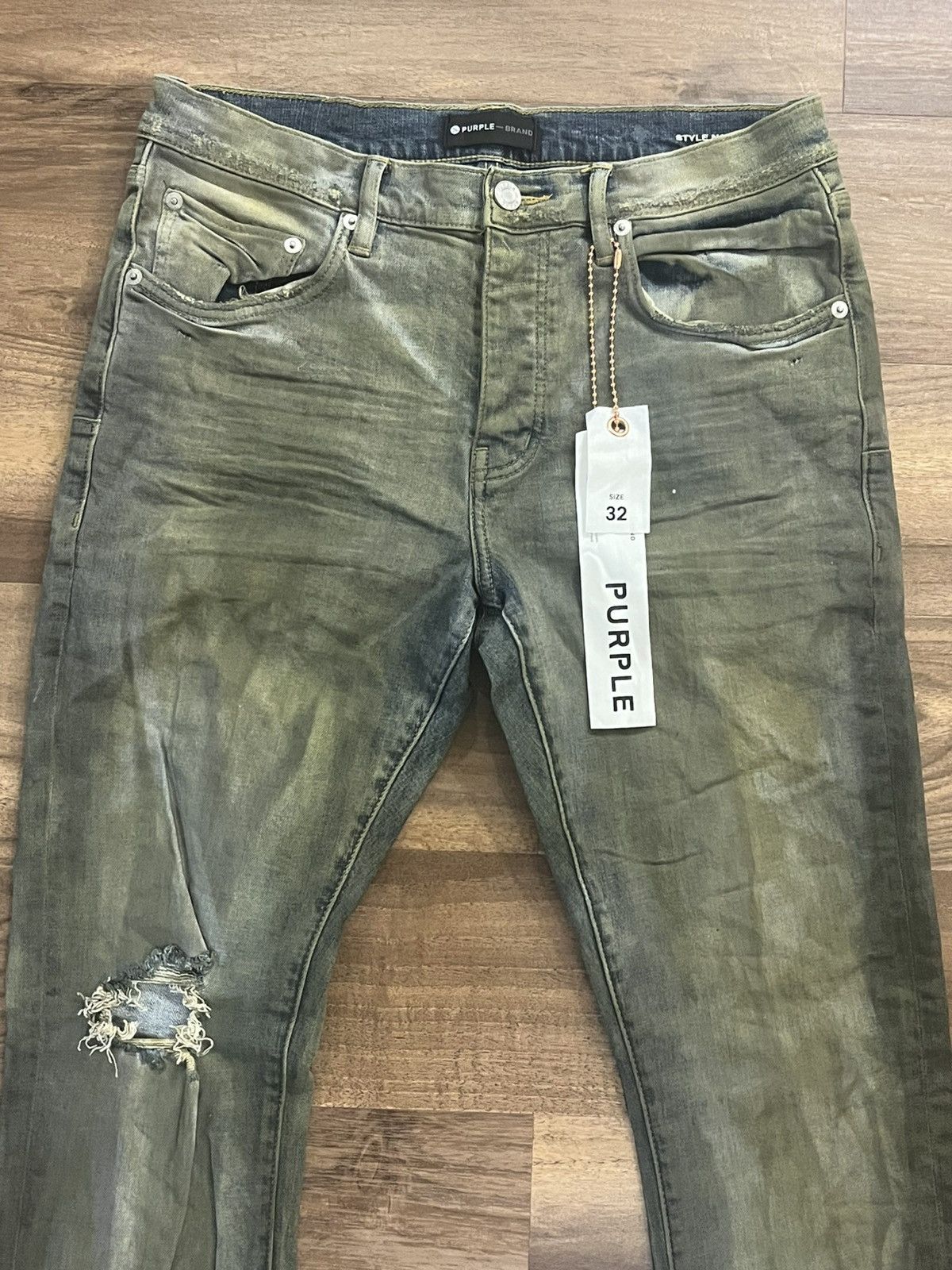 Purple Brand Light dirty blowout jeans sz 32 new Size US 32 / EU 48 - 2 Thumbnail