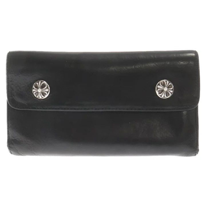 Chrome Hearts CHROME HEARTS 2 ZIP LEATHER SILVER WALLET | Grailed