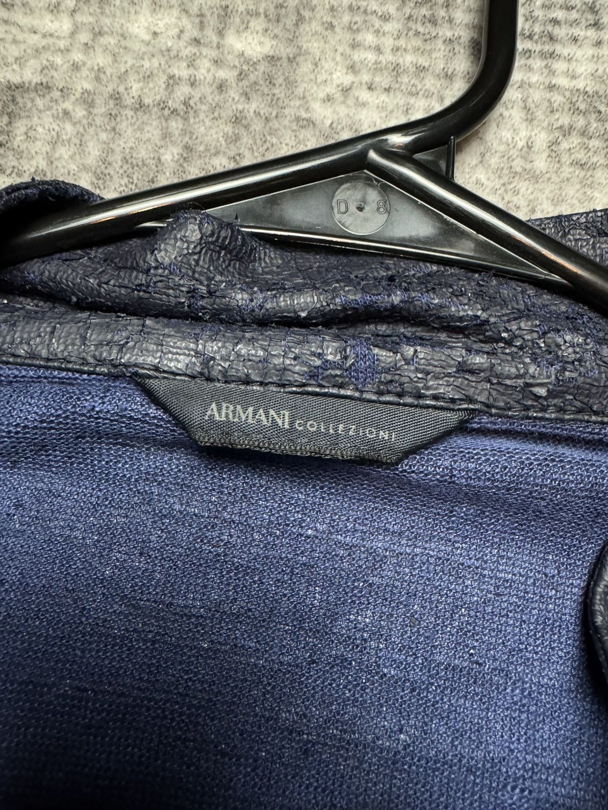 Armani Armani Collezioni Navy Waxed Coated Light Jacket Size US L / EU 52-54 / 3 - 9 Thumbnail