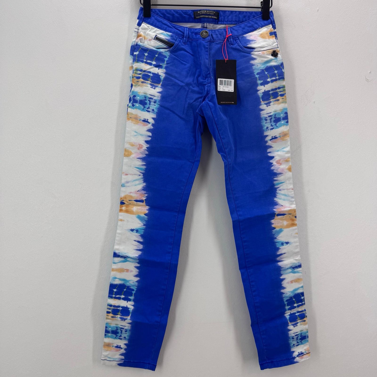 Scotch & Soda Maison Scotch Women's Side Tie Dye Skinny Jeans Blue size 29 Size 29" - 2 Thumbnail