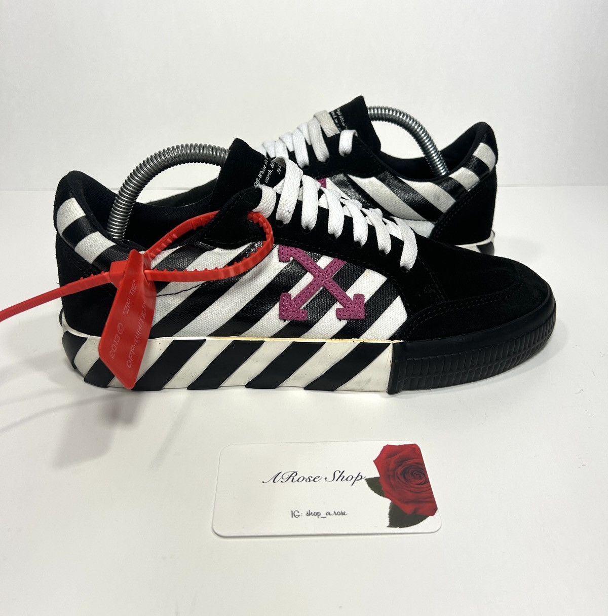Off-White Vulcanized Low 'Stripe Violet' Shoes Size: 40
