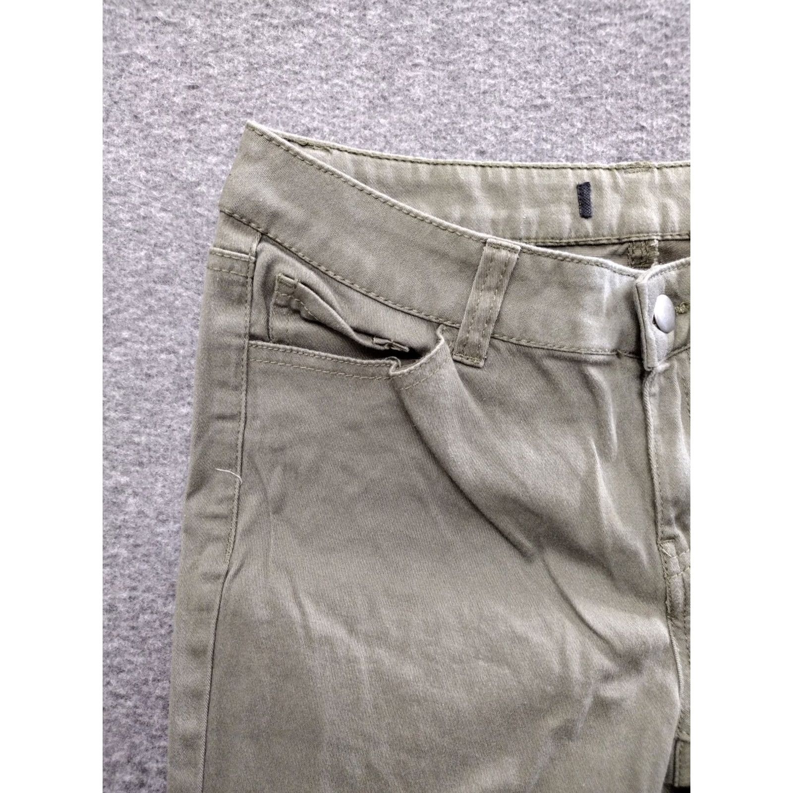 Olive Wax Jean Slim Jeans Women's Juniors 7 Olive Green Cotton Blend 5-Pocket Stretch City Size 28" / US 6 / IT 42 - 7 Thumbnail