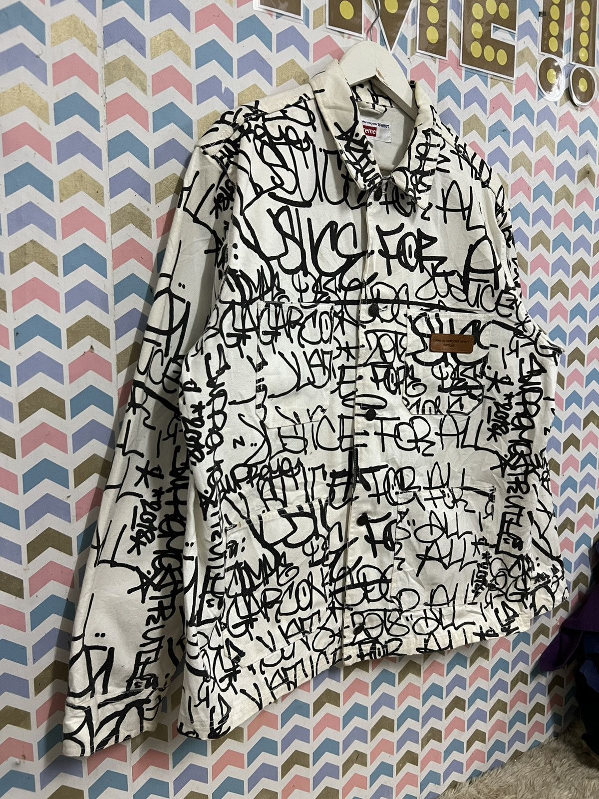 Comme des Garcons SHIRT × Supreme Supreme Comme des Garcons Shirt Printed Canvas Chore Size US L / EU 52-54 / 3 - 3 Thumbnail