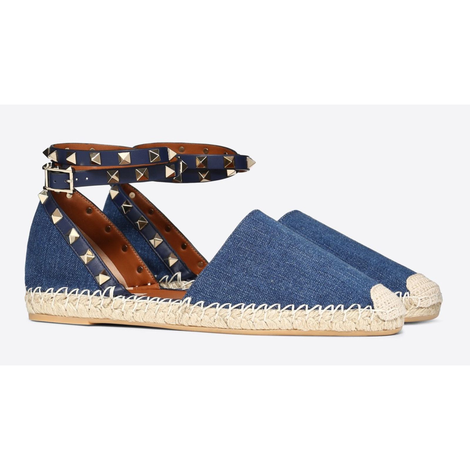 Valentino Valentino Rockstud Blue Denim Jean Wrap Around Ankle Size US 9 / IT 39 - 3 Thumbnail
