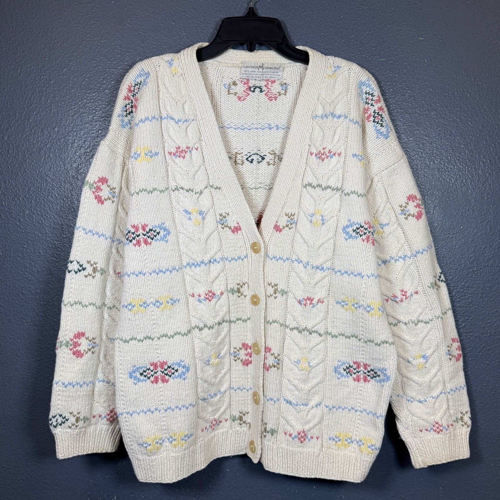 The Peruvian Connection S women beige HEAVY cardigan sweater