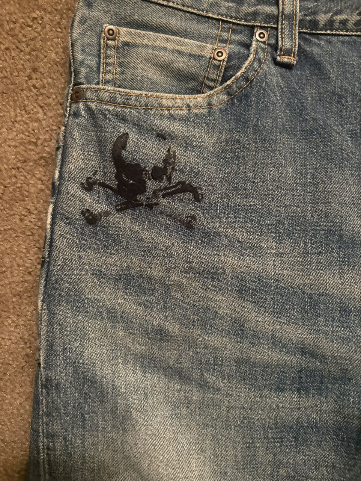 Undercover AW05 Undercover “Arts & Crafts” Skull Denim Size US 31 - 2 Thumbnail