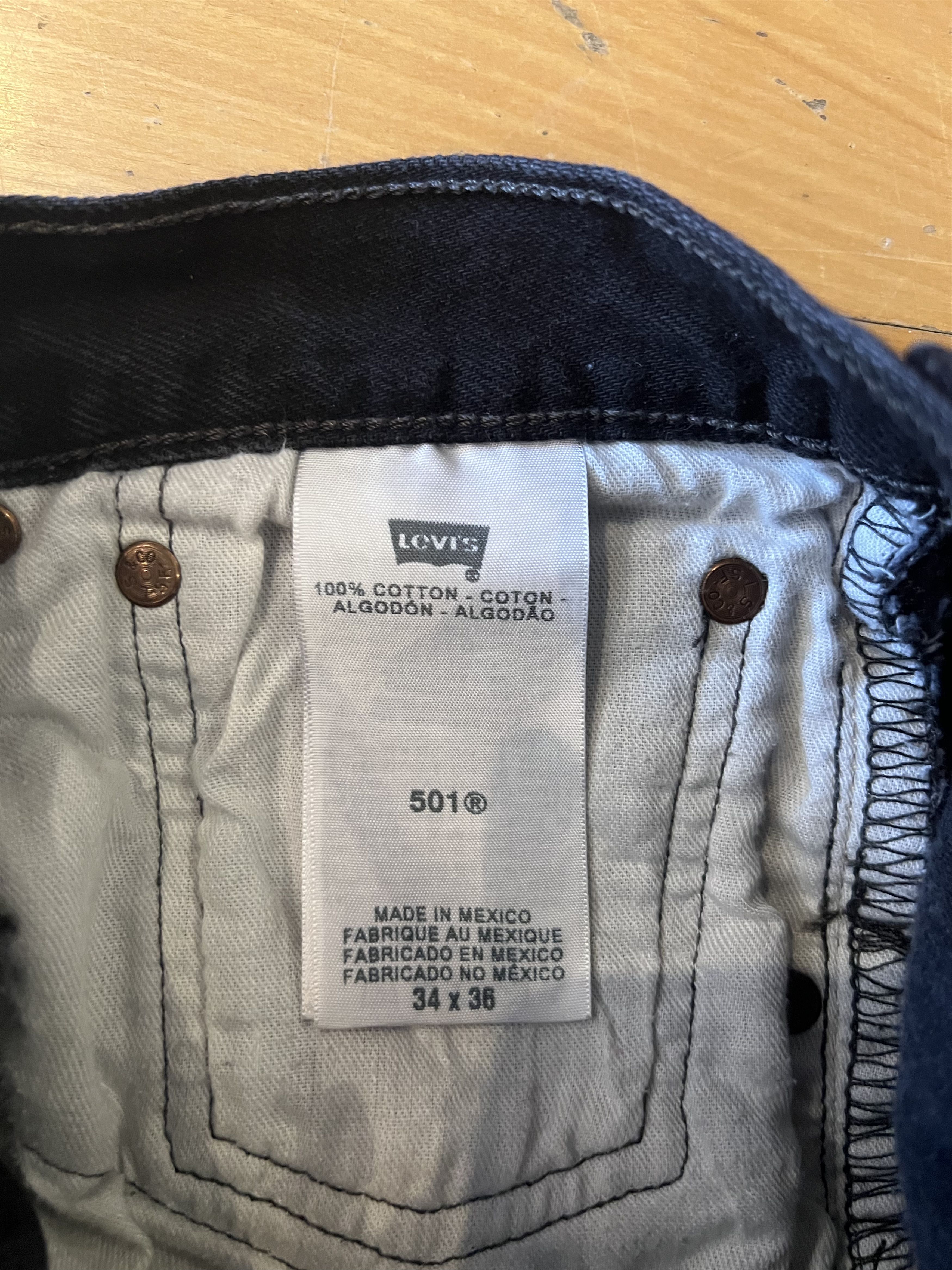 Levi's Levis 501 Black Denim Jeans Size US 34 / EU 50 - 3 Thumbnail