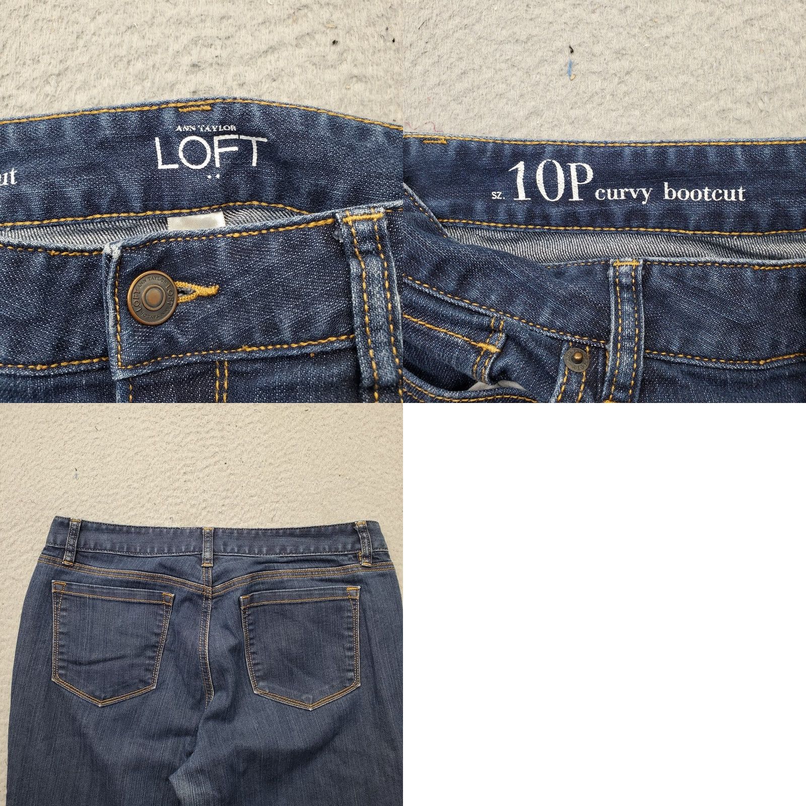 Loft LOFT Curvy Bootcut Jeans Womens Petites 10P Blue Denim Stretch Boho Streetwear Jeans Women 10P Blue Denim Bootcut Modern Casual Whimsy Size 32" / US 10 / IT 46 - 8 Thumbnail