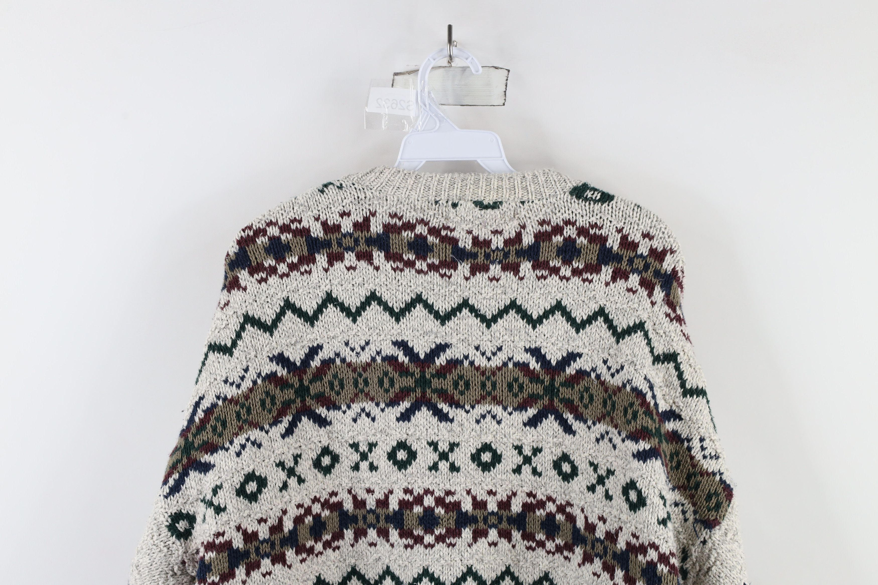 Vintage Vintage 90s Streetwear Heavy Fair Isle Knit Dad Sweater USA Size US XL / EU 56 / 4 - 9 Thumbnail