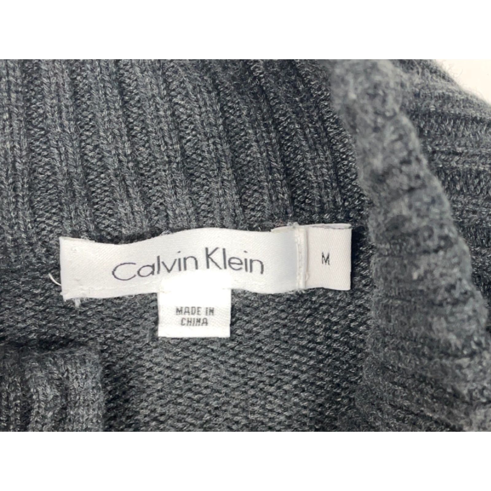 Calvin Klein VINTAGE Calvin Klein Cardigan Shirt Adult Medium Gray Diamond Knit Zip Fleece 90s Mens Size US M / EU 48-50 / 2 - 4 Thumbnail