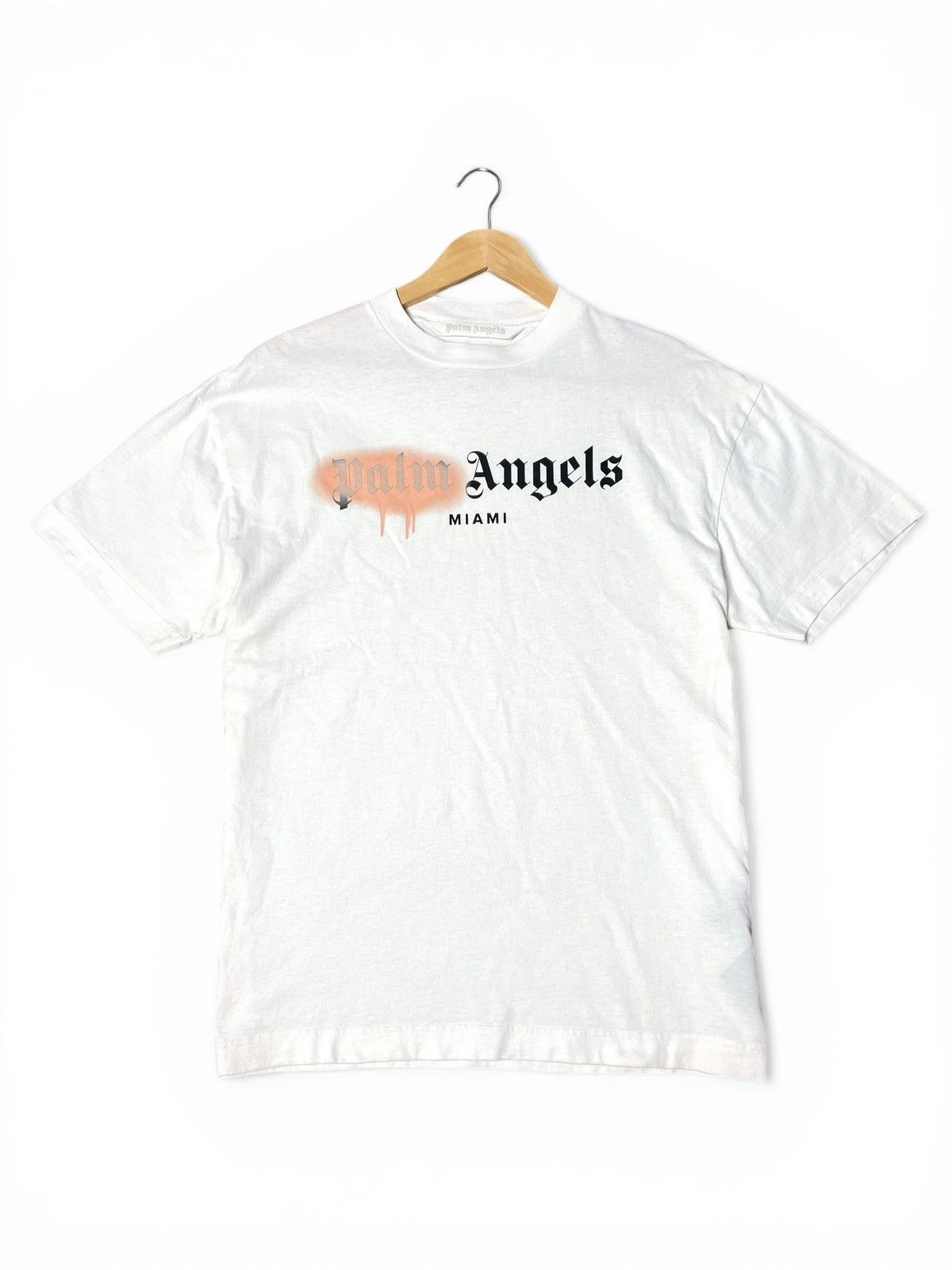 Palm Angels Palm Angels Miami Spray Logo T-Shirt – White – Size L Size US L / EU 52-54 / 3 - 1 Thumbnail