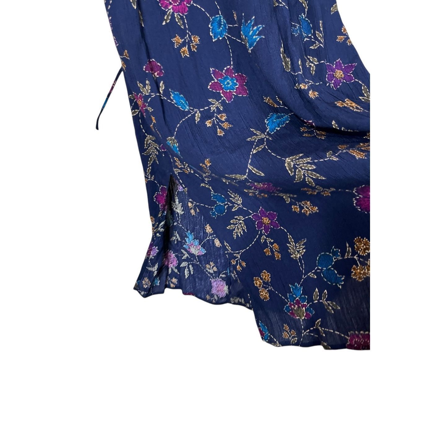 Other Vintage R&K 90s Blue Floral Print Maxi Dress Size 4P Size S / US 4 / IT 40 - 6 Thumbnail