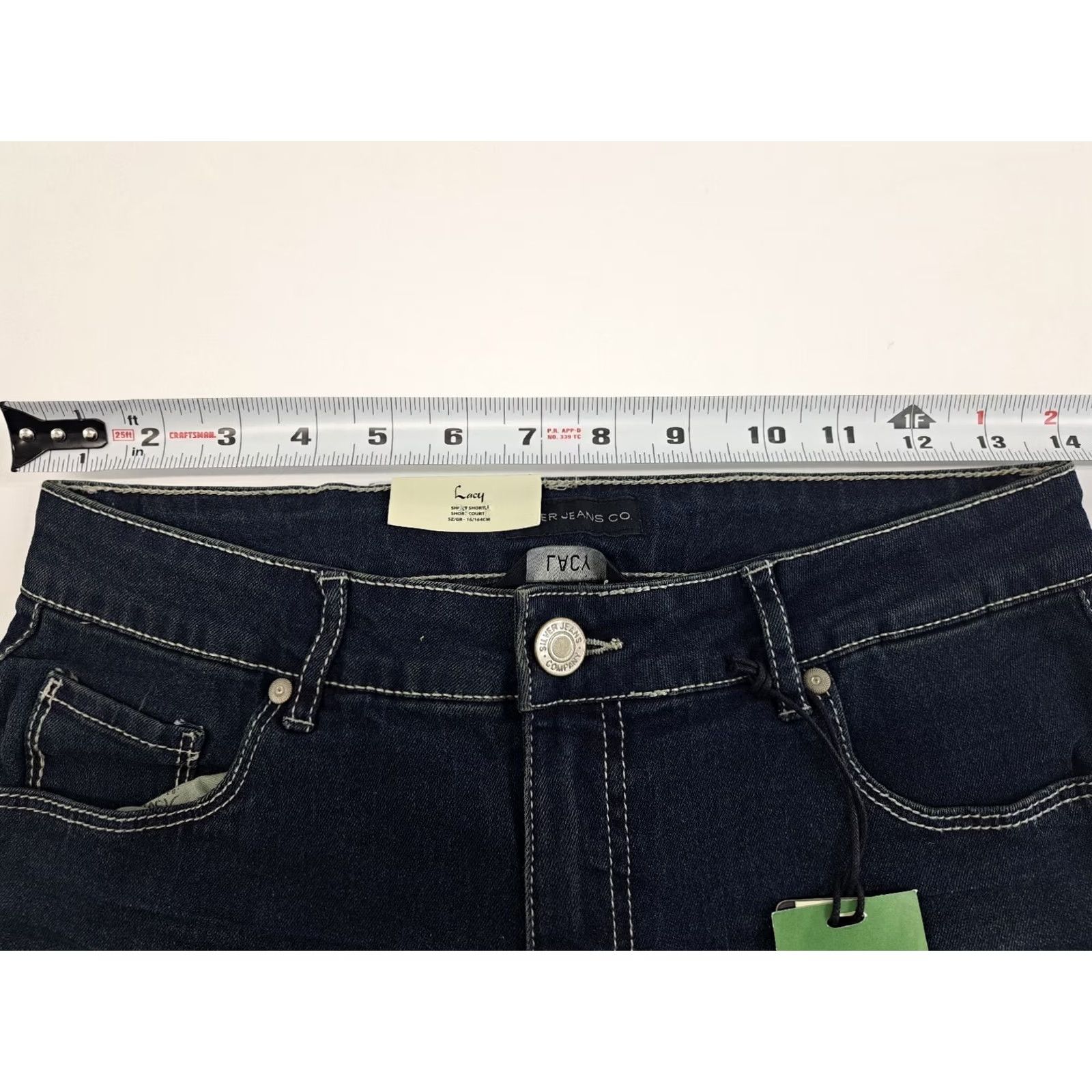 Silver Jeans Co. Silver Jeans Womens 27/28 Mid Rise Denim Shorts Embroidered Cuffed Casual Blue 2.5in Inseam Mens? Size 27" / US 4 / IT 40 - 4 Thumbnail
