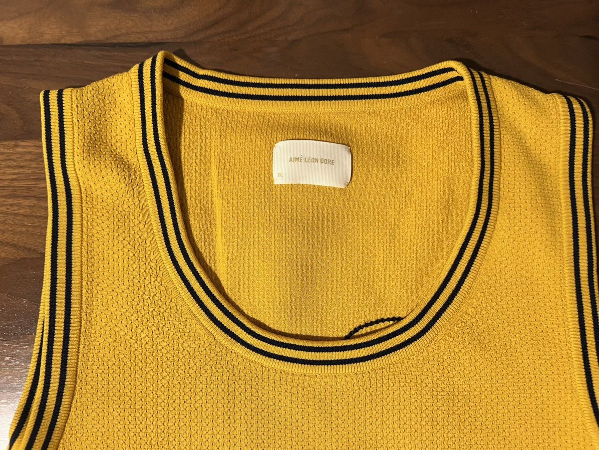 Aime Leon Dore Aime Leon Dore ALD Knit Basketball Jersey Sweater Yellow Size US XL / EU 56 / 4 - 3 Thumbnail