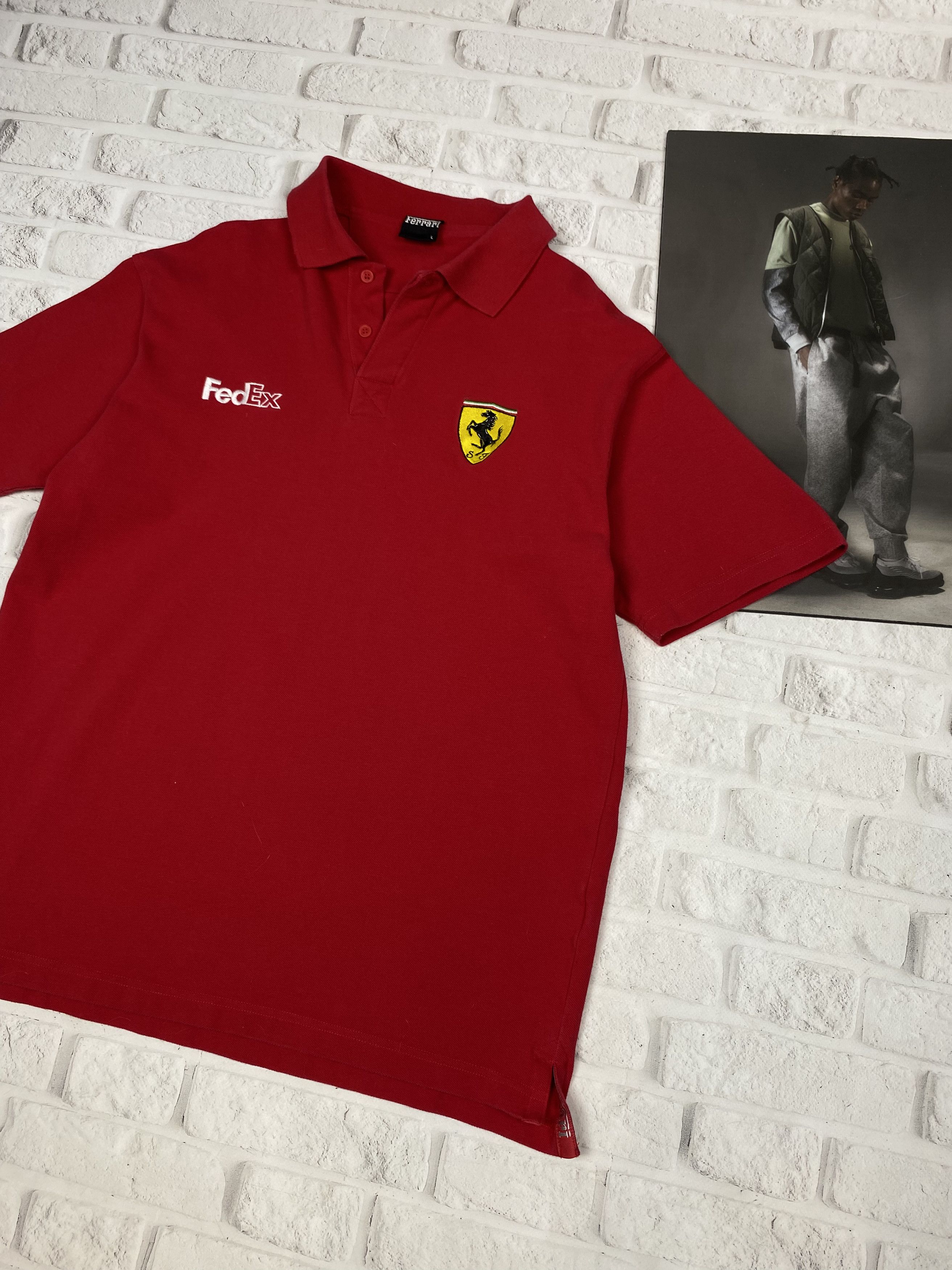 Ferrari VTG Ferrari Official Red Polo Embroidered Shirt Men's L 90’s Size US L / EU 52-54 / 3 - 1 Thumbnail