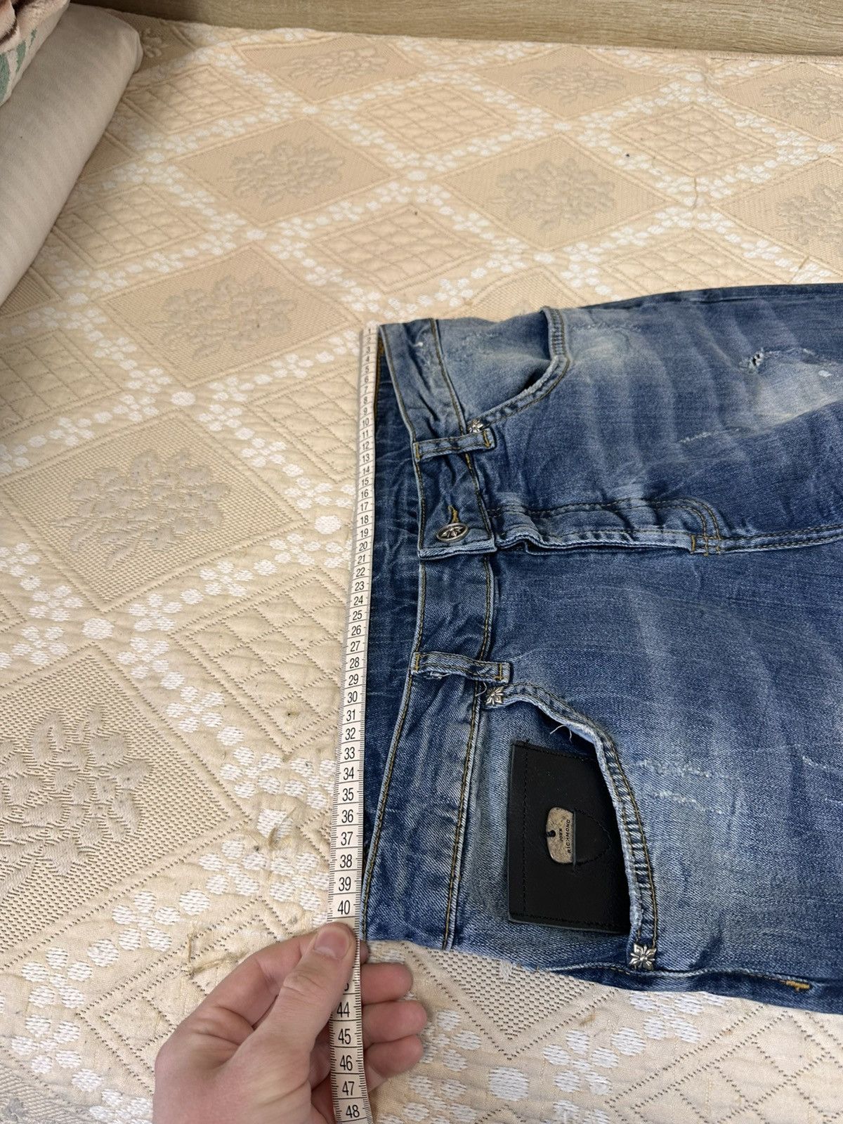John Richmond 🔥 John RICHMOND Denim Big Logo Y2K Distressed Pants Jeans Size US 30 / EU 46 - 10 Thumbnail