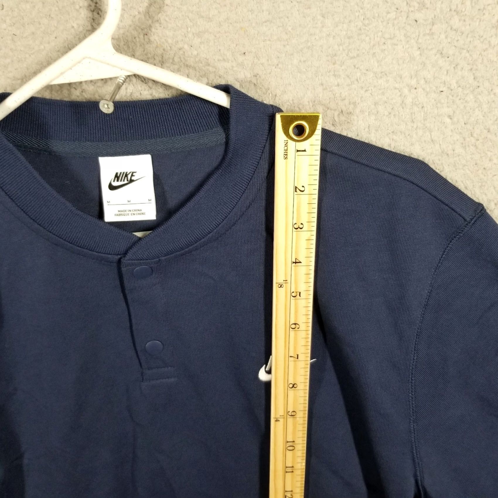 Nike Nike Shirt Henley Sweatshirt Long Sleeve Crew Neck Button Closure M Adult Medium Blue Nike Sportswear Colorful, Sports All Seasons Men Size US M / EU 48-50 / 2 - 2 Thumbnail