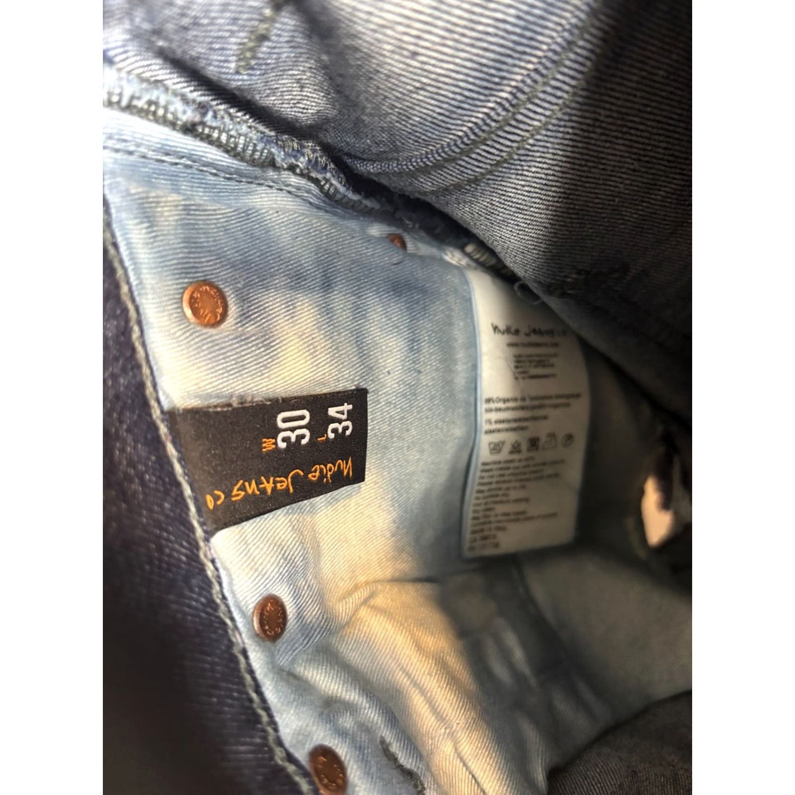Nudie Jeans Nudie Jeans Slim 5-Pocket Denim Jeans Distressed Dark Wash Blue 30x34 Men 4607 Size US 30 / EU 46 - 7 Thumbnail