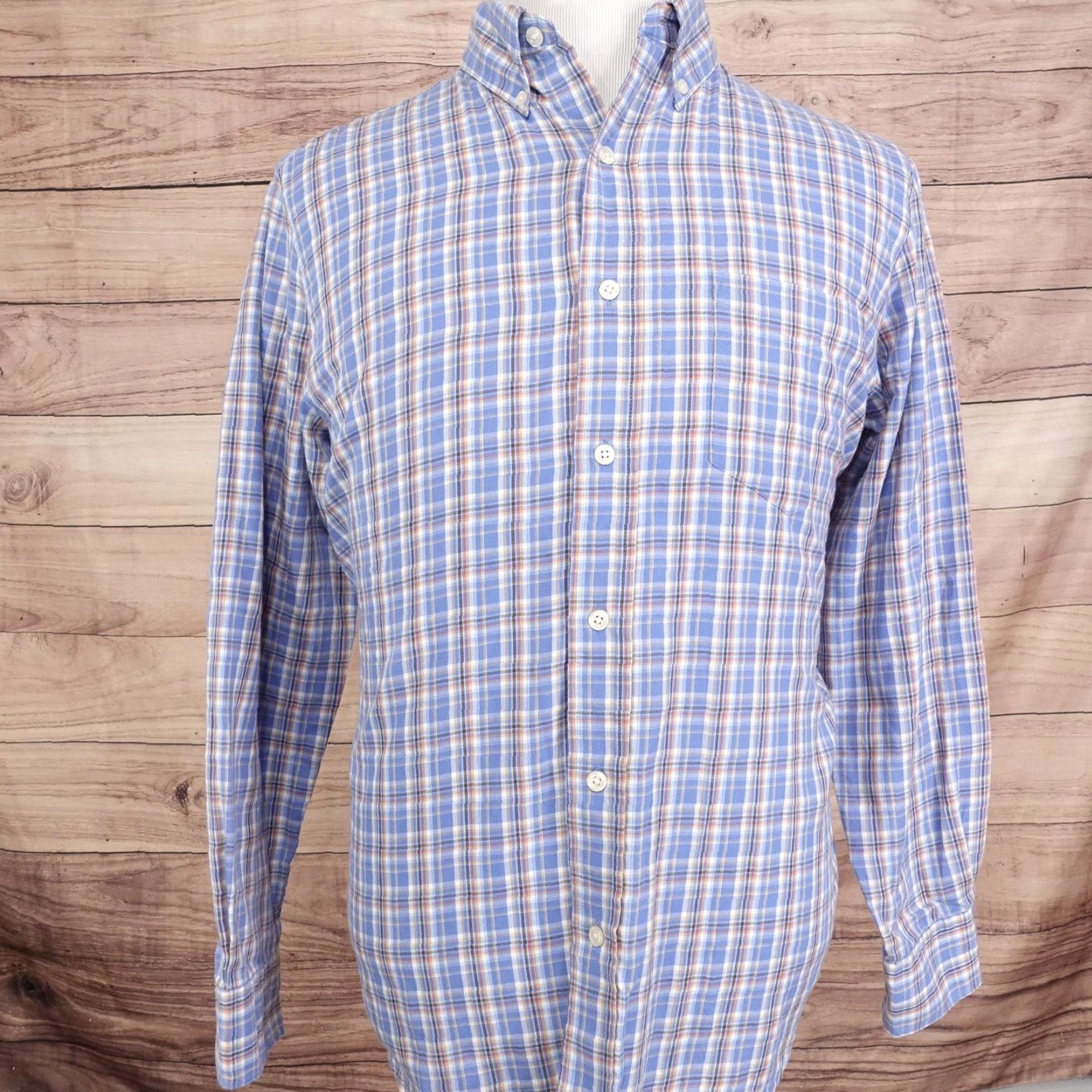 Chaps Chaps Shirt Mens Medium Blue Plaid Long Sleeve Button Down Casual Woven Size US M / EU 48-50 / 2 - 3 Thumbnail