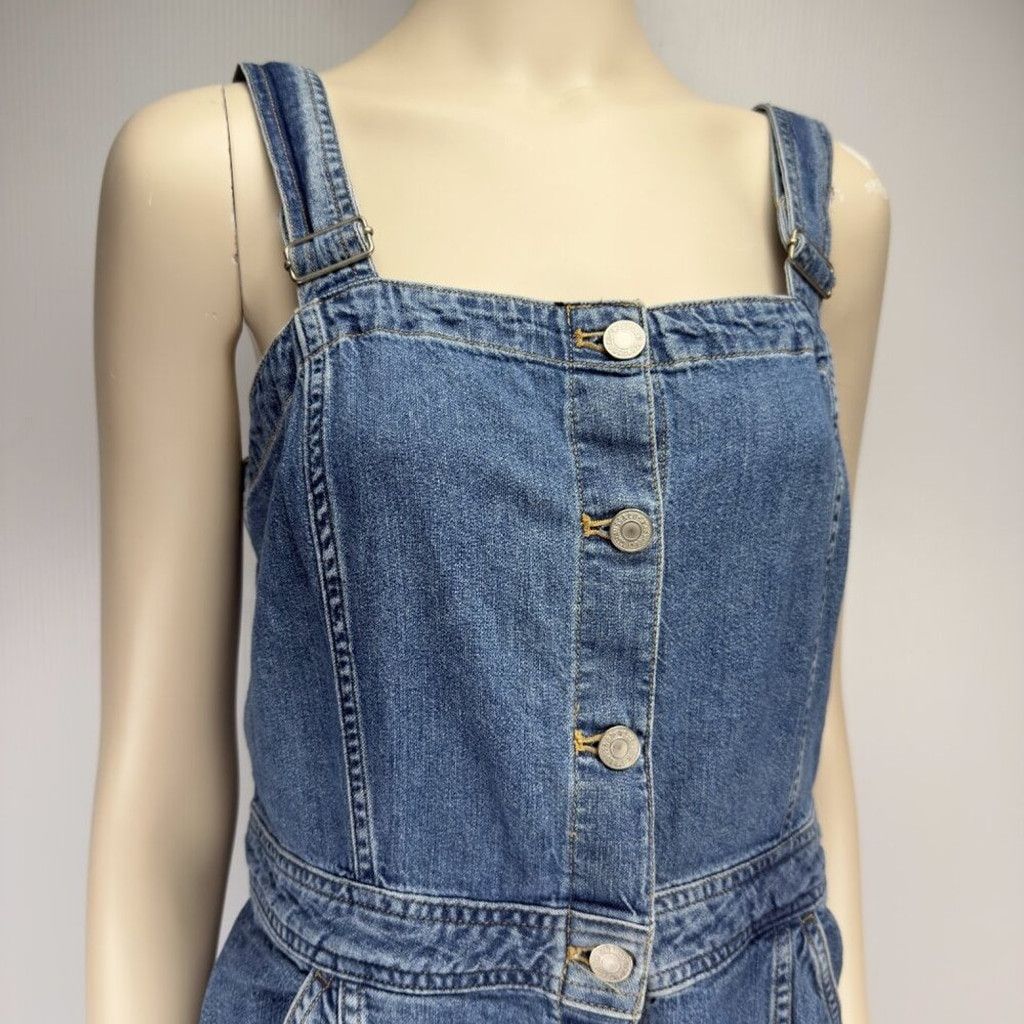 Levi's LEVI'S Denim Thick Sheath Buttoned Pockets Midi Blue Dress M Size M / US 6-8 / IT 42-44 - 4 Thumbnail