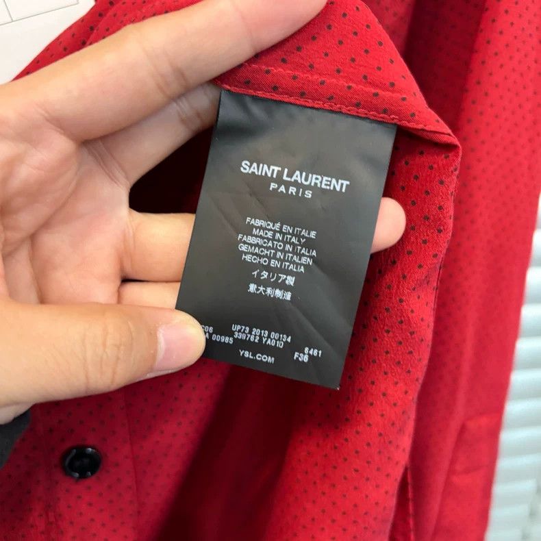 Saint Laurent Paris Saint Laurent Paris Polka-dot red shirt 2505-Nextarrow Size XS / US 0-2 / IT 36-38 - 3 Thumbnail
