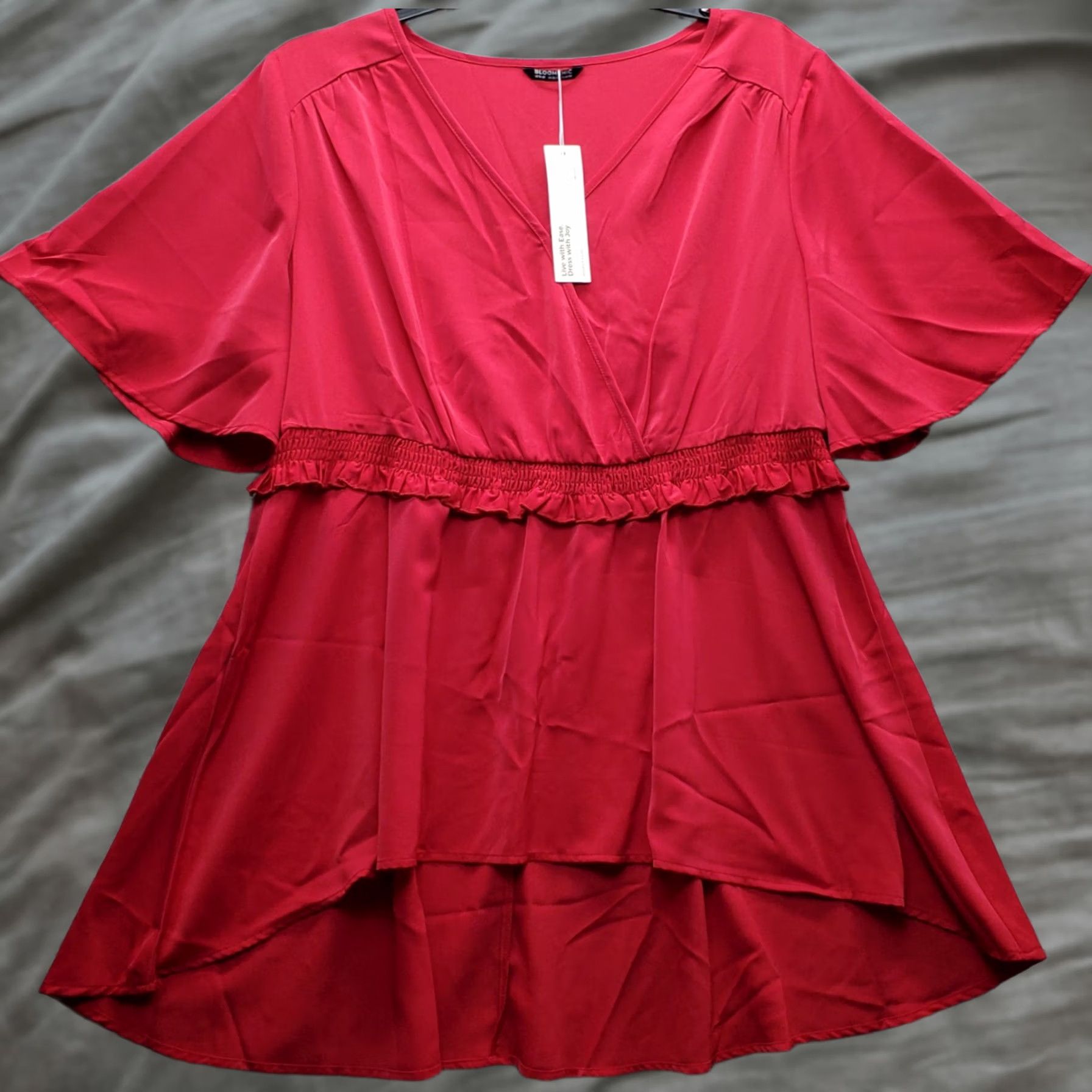 Vintage BloomChic Boho Dress Womens Size 18/20 Pink Smocked Waist Flared Sleeve High Low Dress Size XXL / US 16-18 / IT 52-54 - 1 Thumbnail