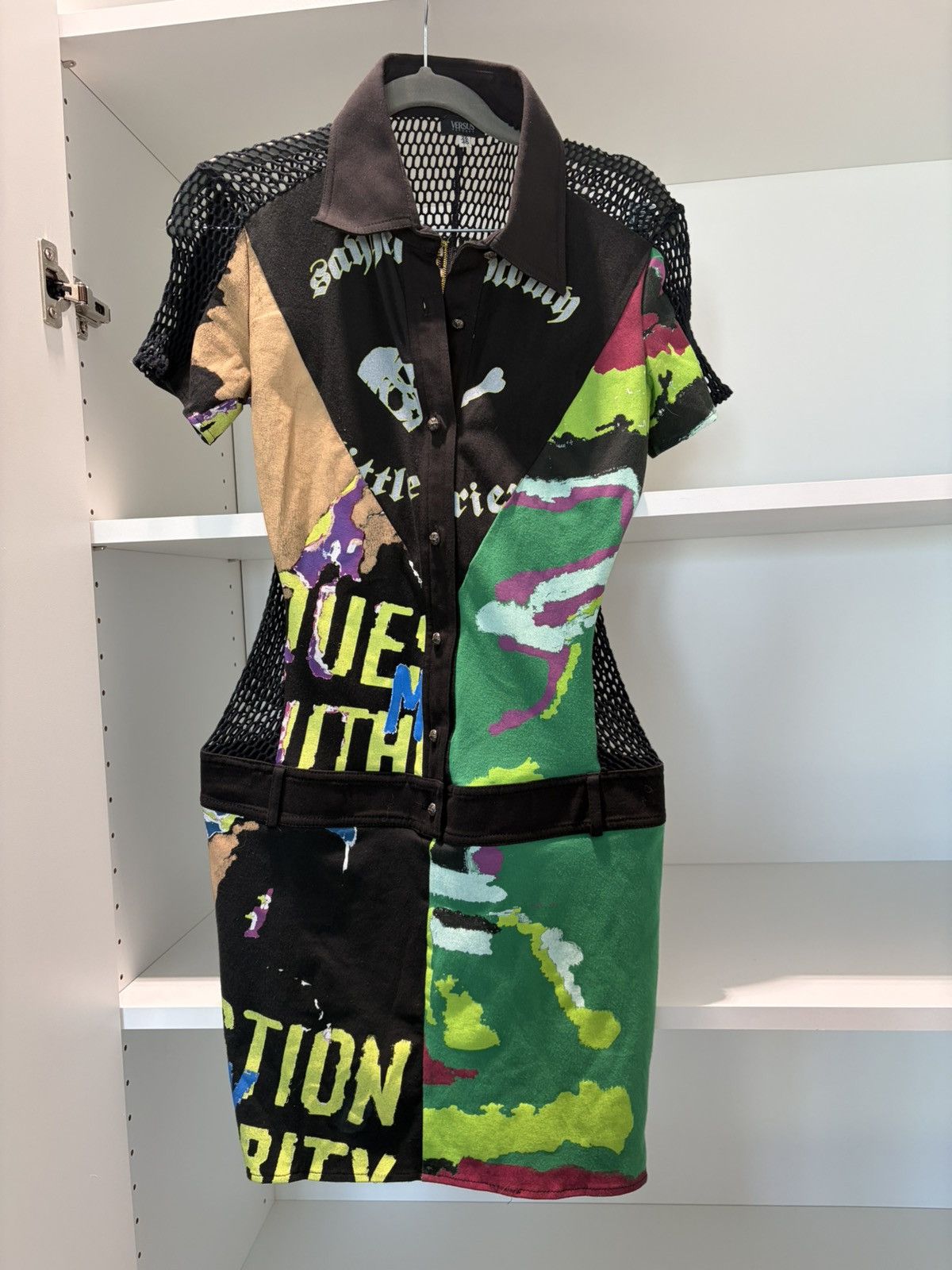 Versus Versace Very Rare Versus Versace Vintage "Adverse 99" Mini Dress Size S / US 4 / IT 40 - 1 Thumbnail