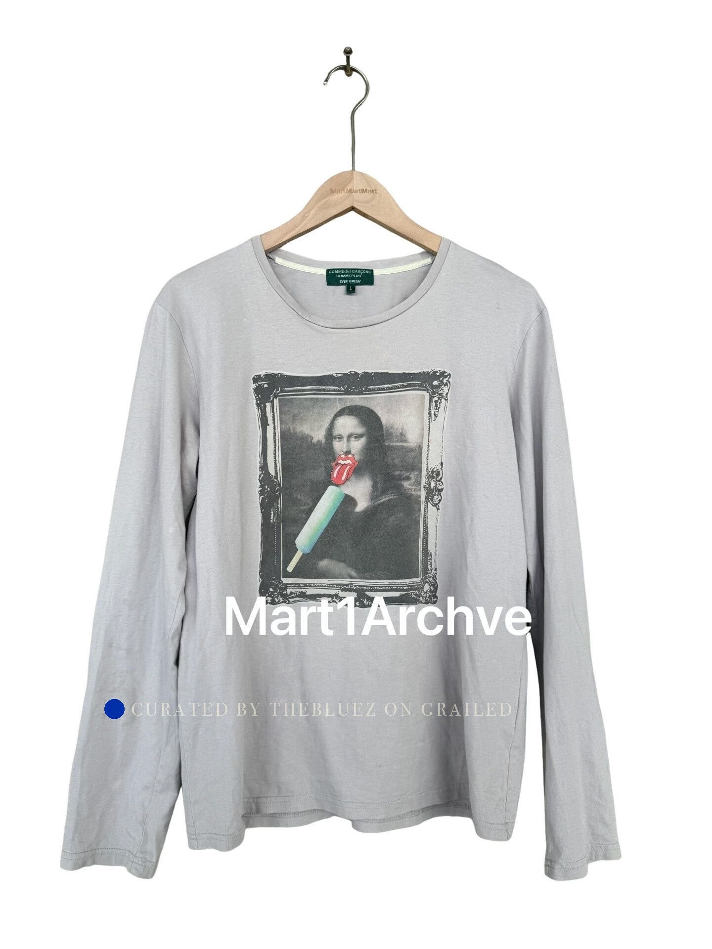Comme des Garcons Gray Long Sleeve Mona Lisa Popsicle Graphic Tee Size US L / EU 52-54 / 3 - 1 Thumbnail