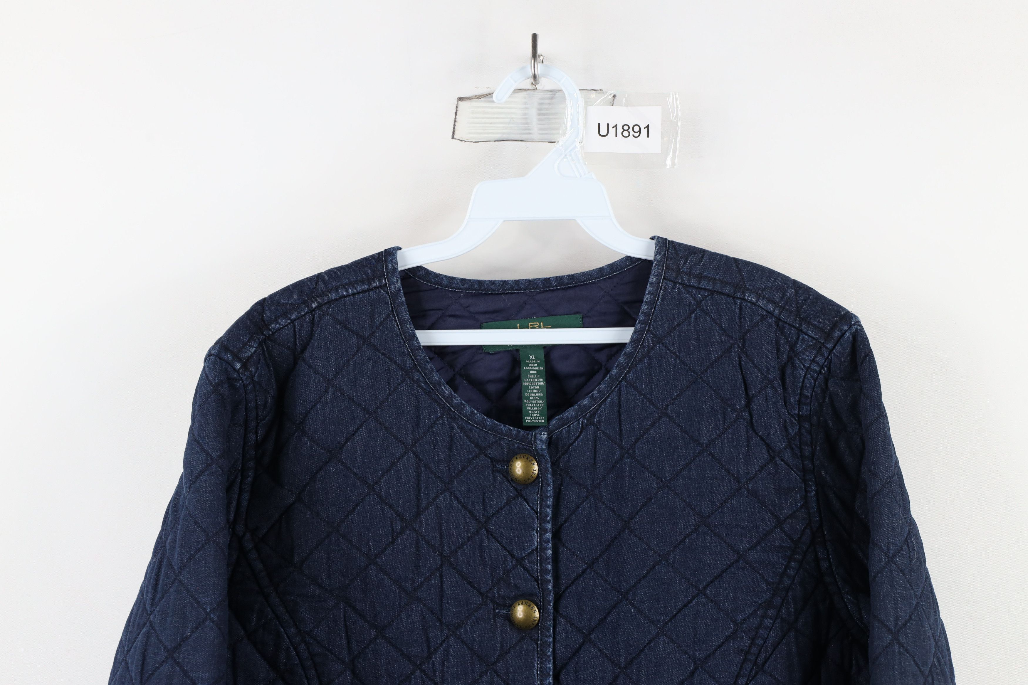 Ralph Lauren × Vintage Vintage 90s Ralph Lauren Full Button Jacket Indigo Blue Size XL / US 12-14 / IT 48-50 - 2 Thumbnail