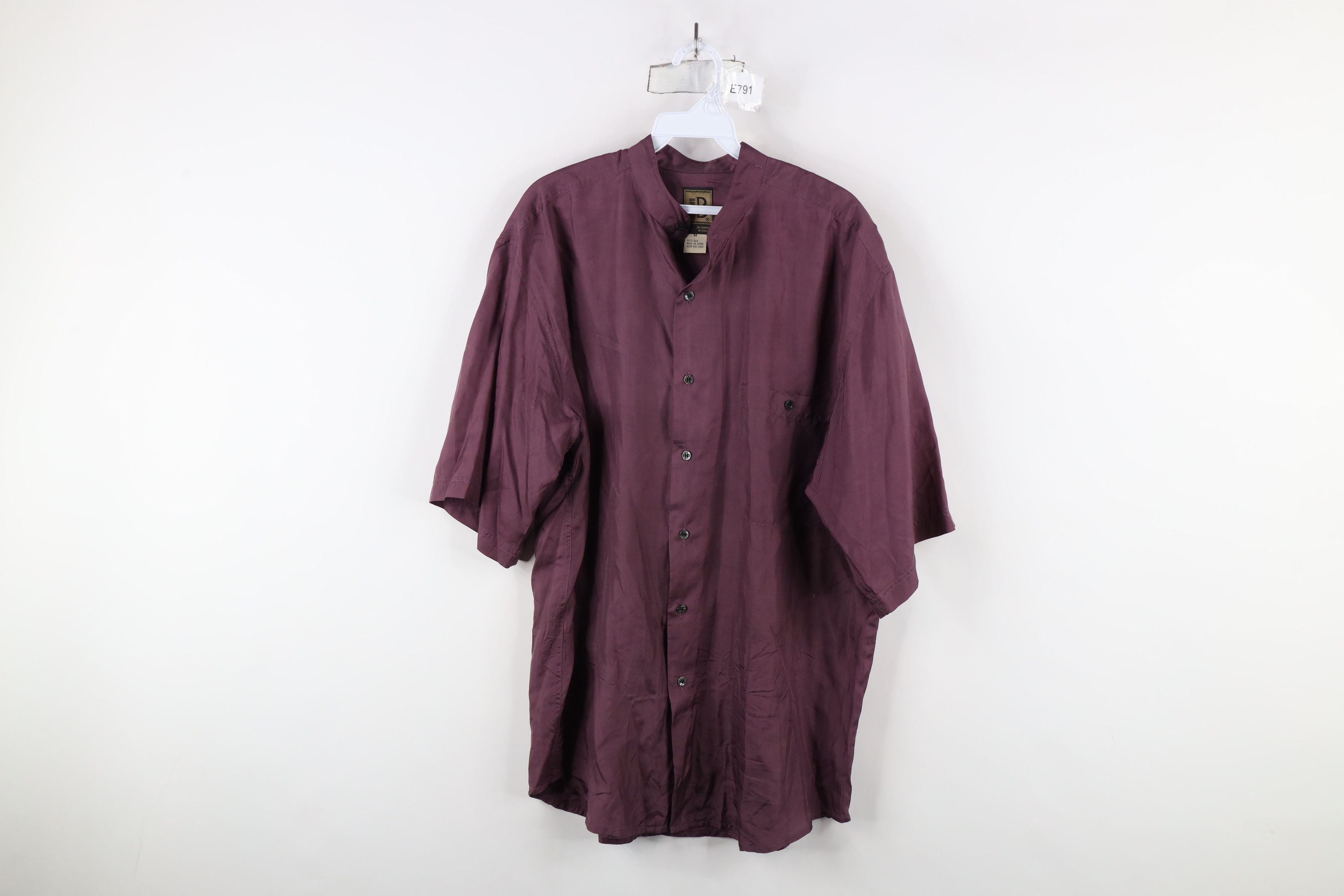 Vintage Vintage 90s Streetwear Band Collar Short Sleeve Button Shirt Size US M / EU 48-50 / 2 - 1 Thumbnail