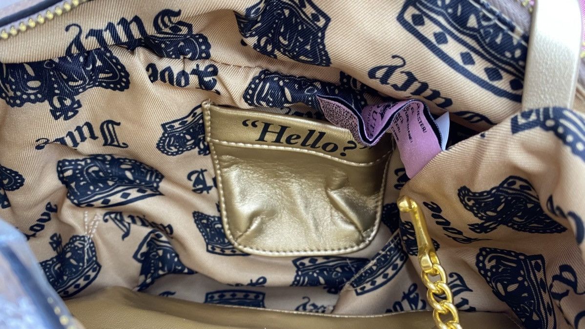 Juicy Couture Juicy Couture Dark Sand Crest Velour Hobo Bag Size ONE SIZE - 11 Thumbnail