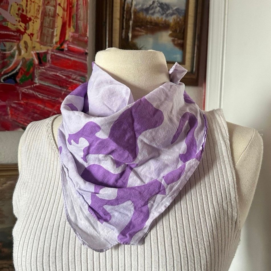 Other no brand purple camouflage bandana Size ONE SIZE - 2 Thumbnail
