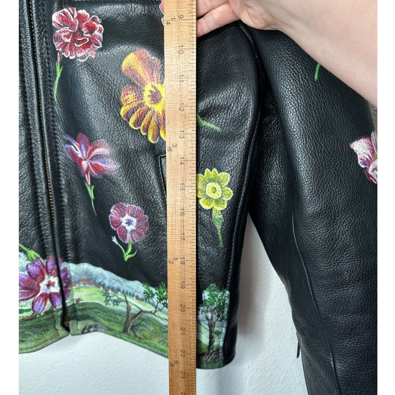 Libertine Libertine Hand-Painted Floral Skull Black Leather Jacket M Size M / US 6-8 / IT 42-44 - 18 Thumbnail