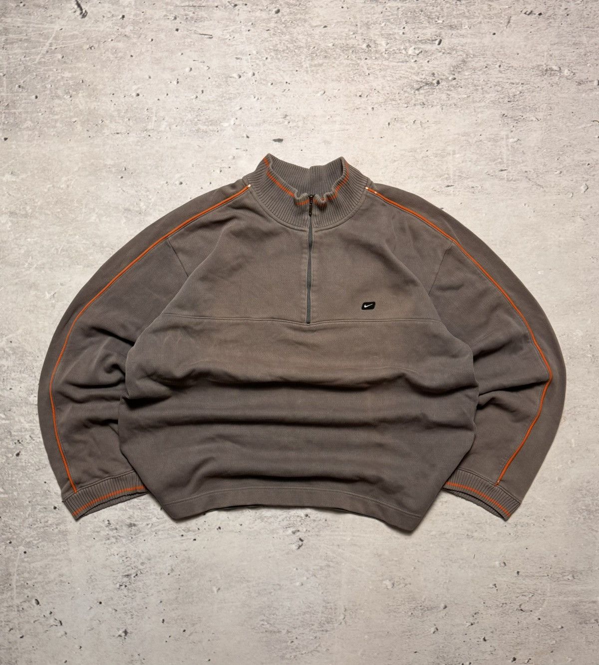 Nike × Vintage NIKE 1/3 zip VINTAGE BASIX LOGO OVERSIZE BOXY SWEATSHIRT Size US XL / EU 56 / 4 - 1 Thumbnail