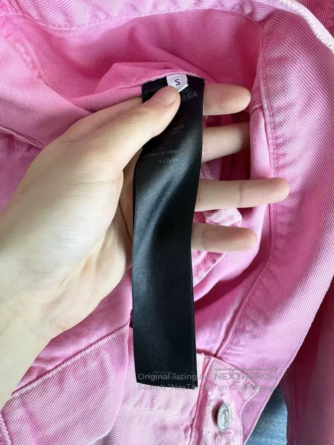 Balenciaga Balenciaga Pink Distressed Denim Jacket. Size US S / EU 44-46 / 1 - 4 Thumbnail