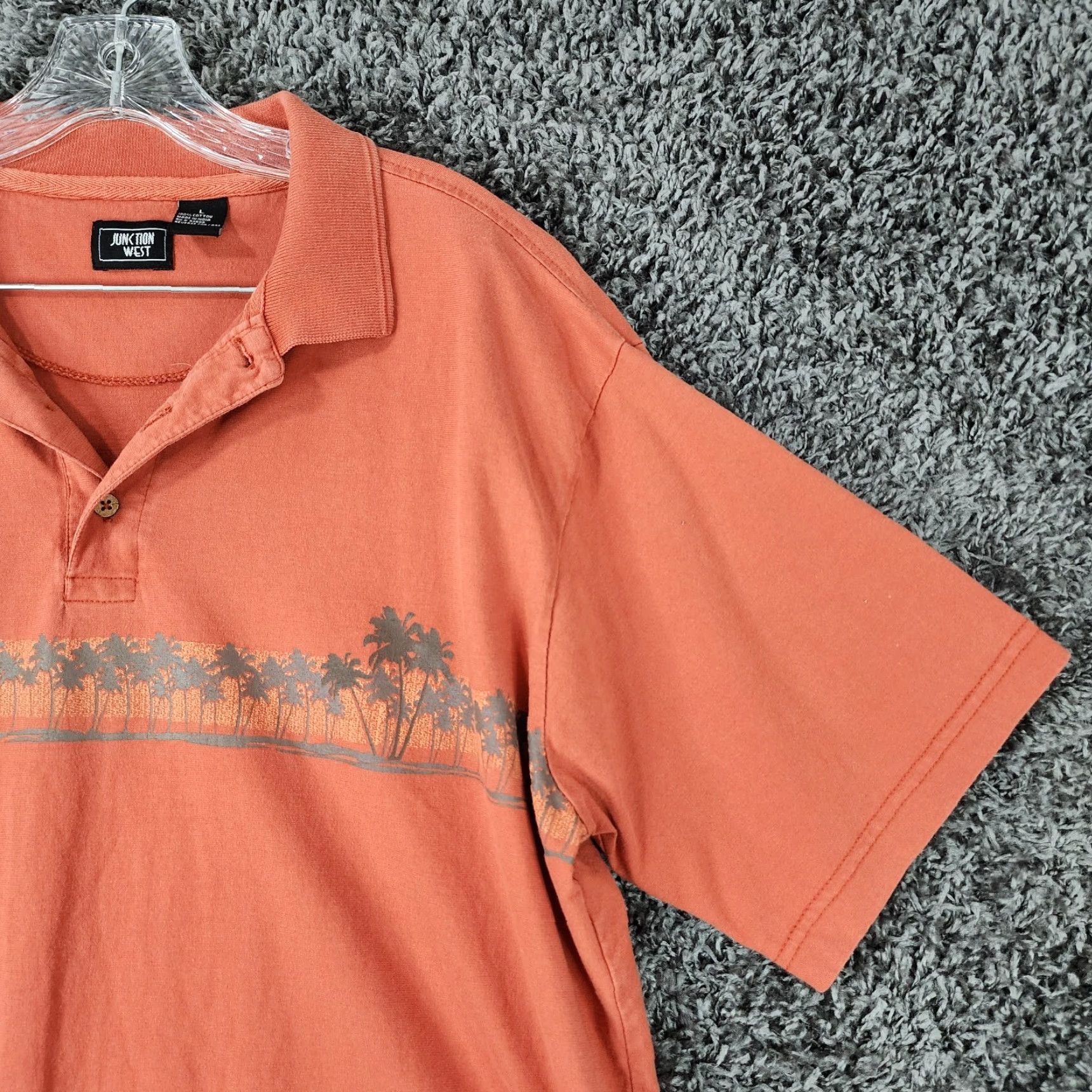 Vintage Junction West Polo Shirt Mens Short Sleeve Palm Tree Orange Red Size L Size US L / EU 52-54 / 3 - 2 Thumbnail