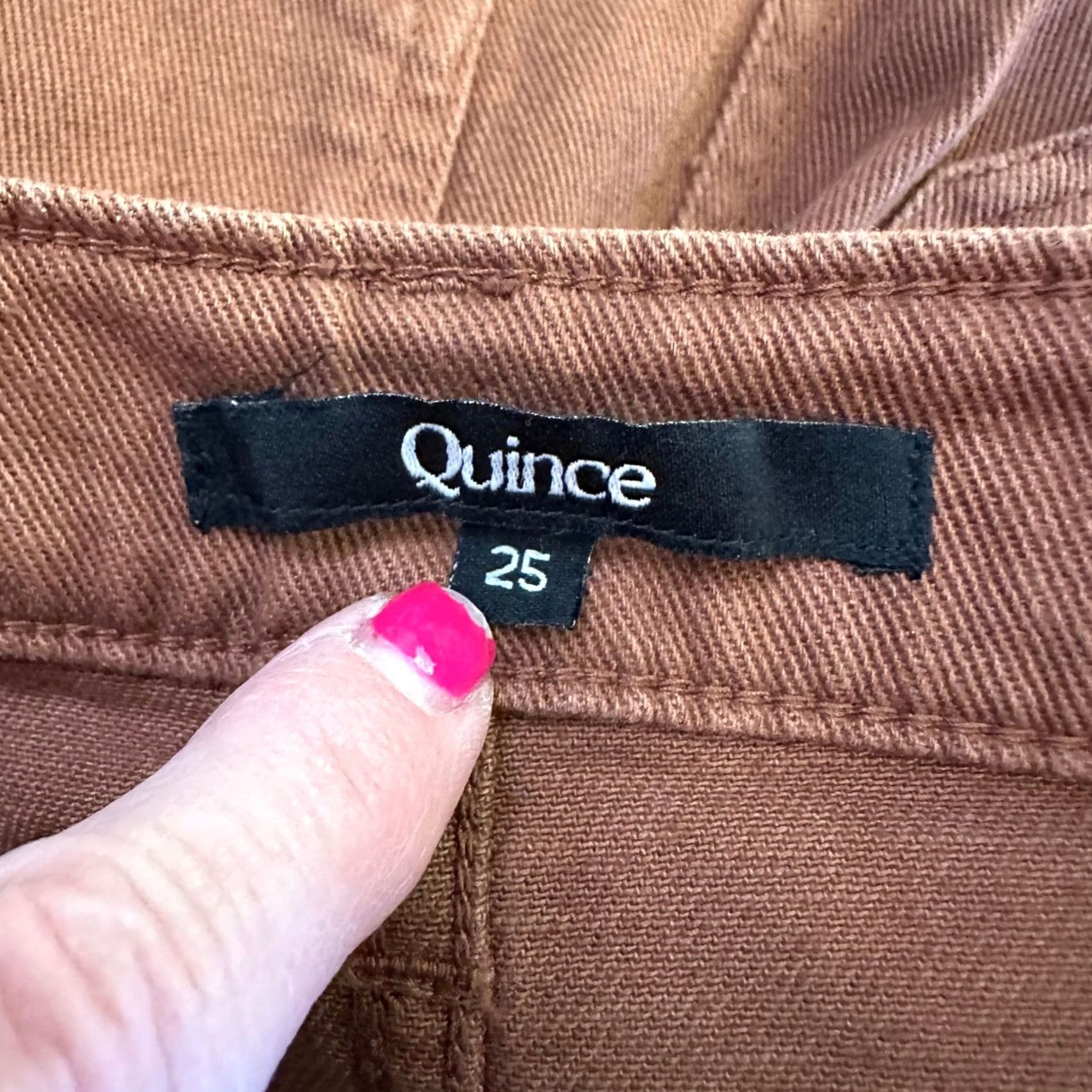 Quince VINTAGE? No - Quince Women Pants 25 Rust Brown High Waisted Wide Leg Crop Cotton Twill Size 42" / US 20 - 7 Thumbnail