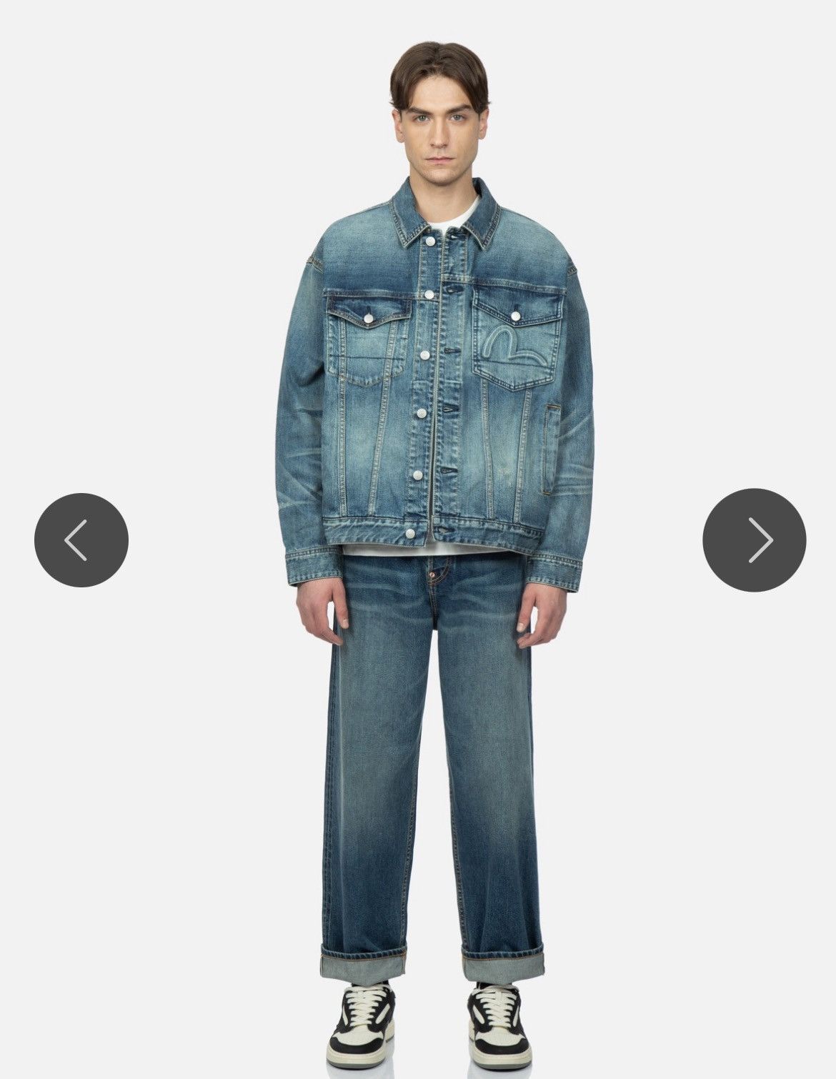 Evisu Kamon Embossed Denim Jacket