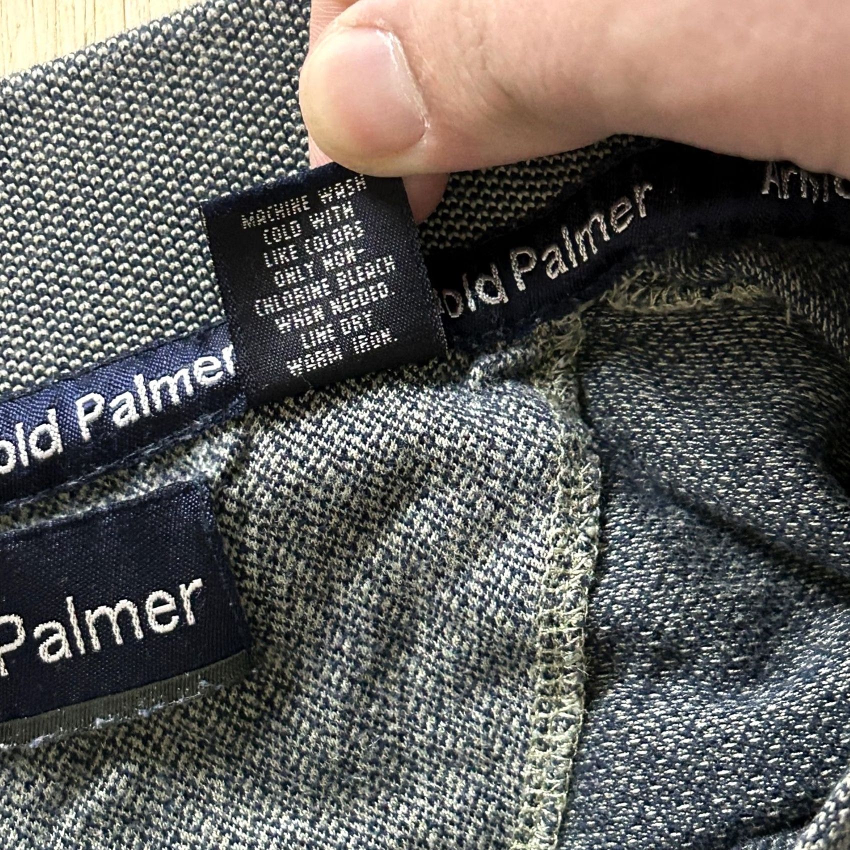 Vintage Arnold Palmer Polo Shirt Mens Medium Gray Herringbone Knit 100% Cotton Golf Size US M / EU 48-50 / 2 - 7 Thumbnail
