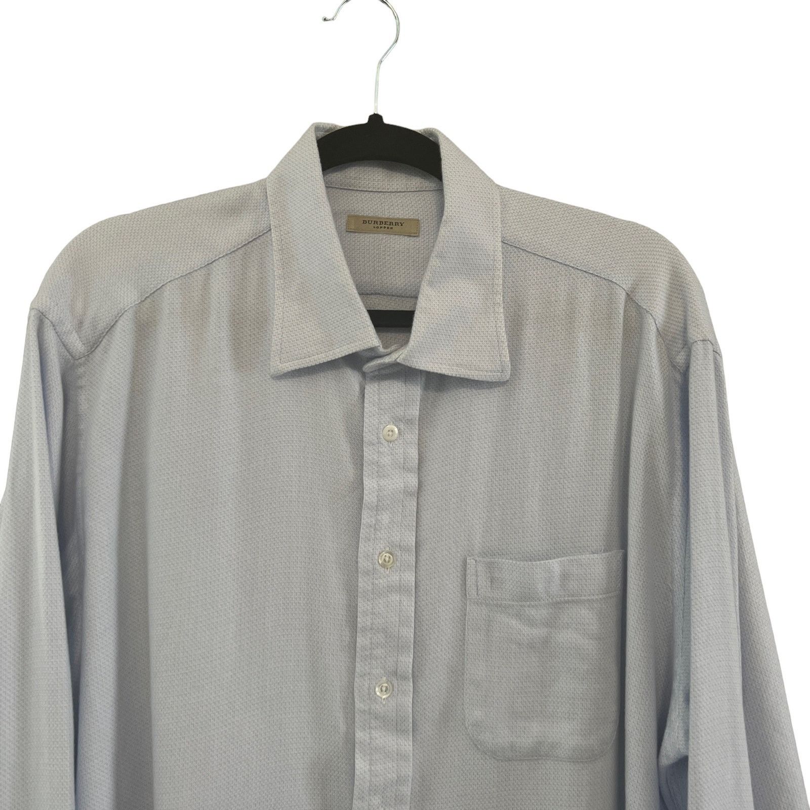 Burberry Burberry Blue White Houndstooth Cotton Button Down Shirt XL Size US XL / EU 56 / 4 - 4 Thumbnail