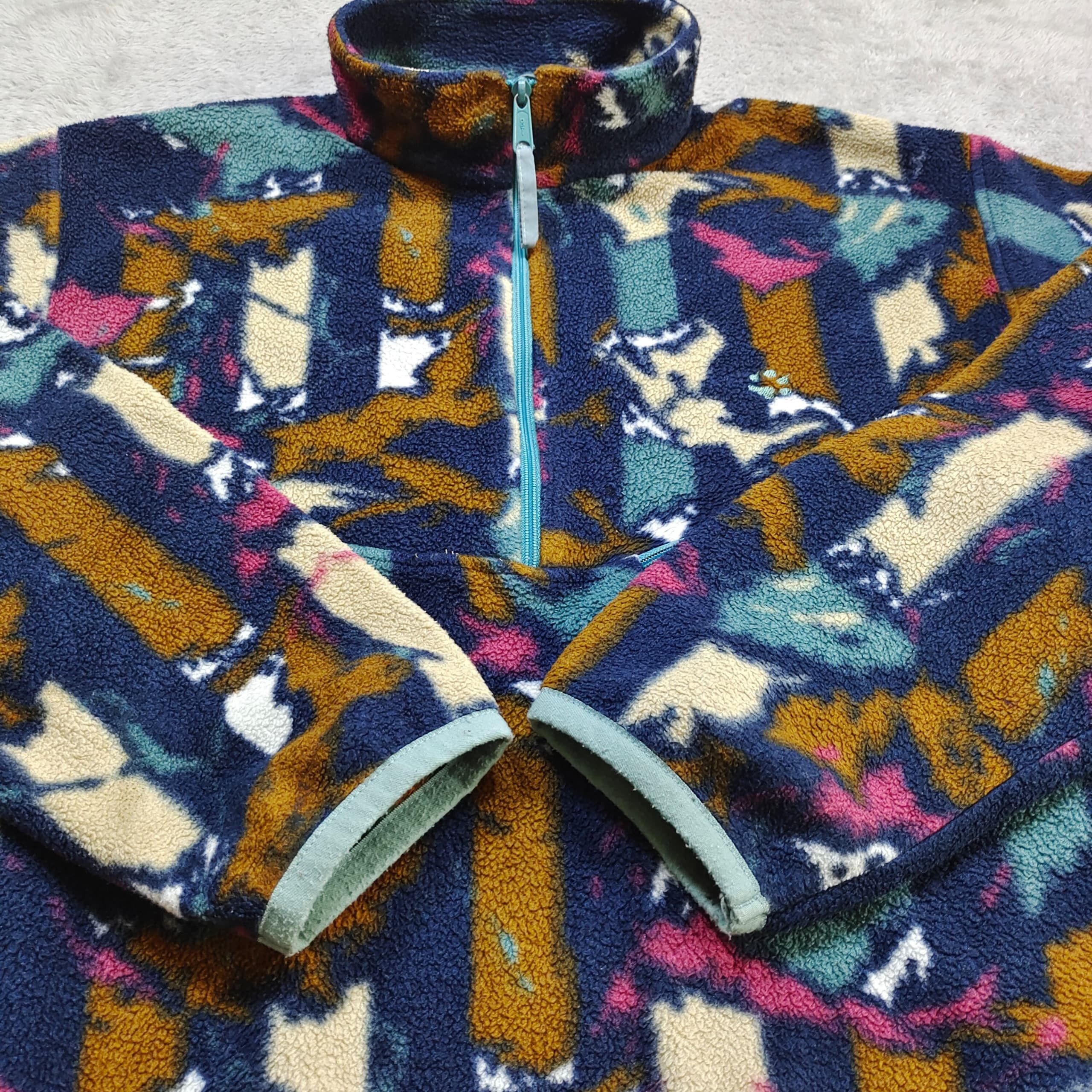 Jack Wolfskin 90s Jack Wolfskin Fleece Pullover, Abstract Print, Outdoor Size US XL / EU 56 / 4 - 5 Thumbnail