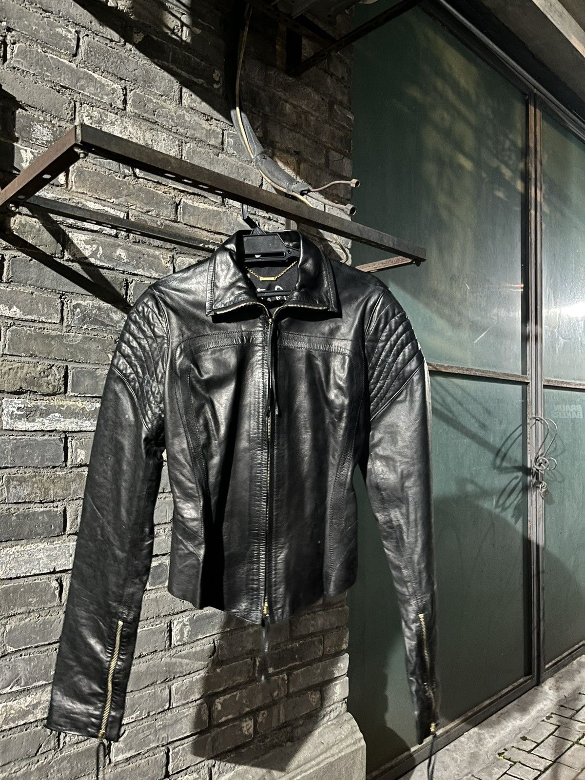 Roberto Cavalli Roberto Cavalli Lambskin Leather Biker Jacket Size S / US 4 / IT 40 - 1 Thumbnail