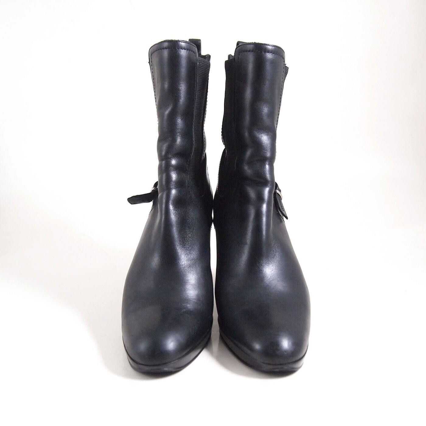 Sergio Rossi Sergio Rossi High Heel Boots Black Leather US 37.5 EU 7.5 Size US 7.5 / IT 37.5 - 3 Thumbnail