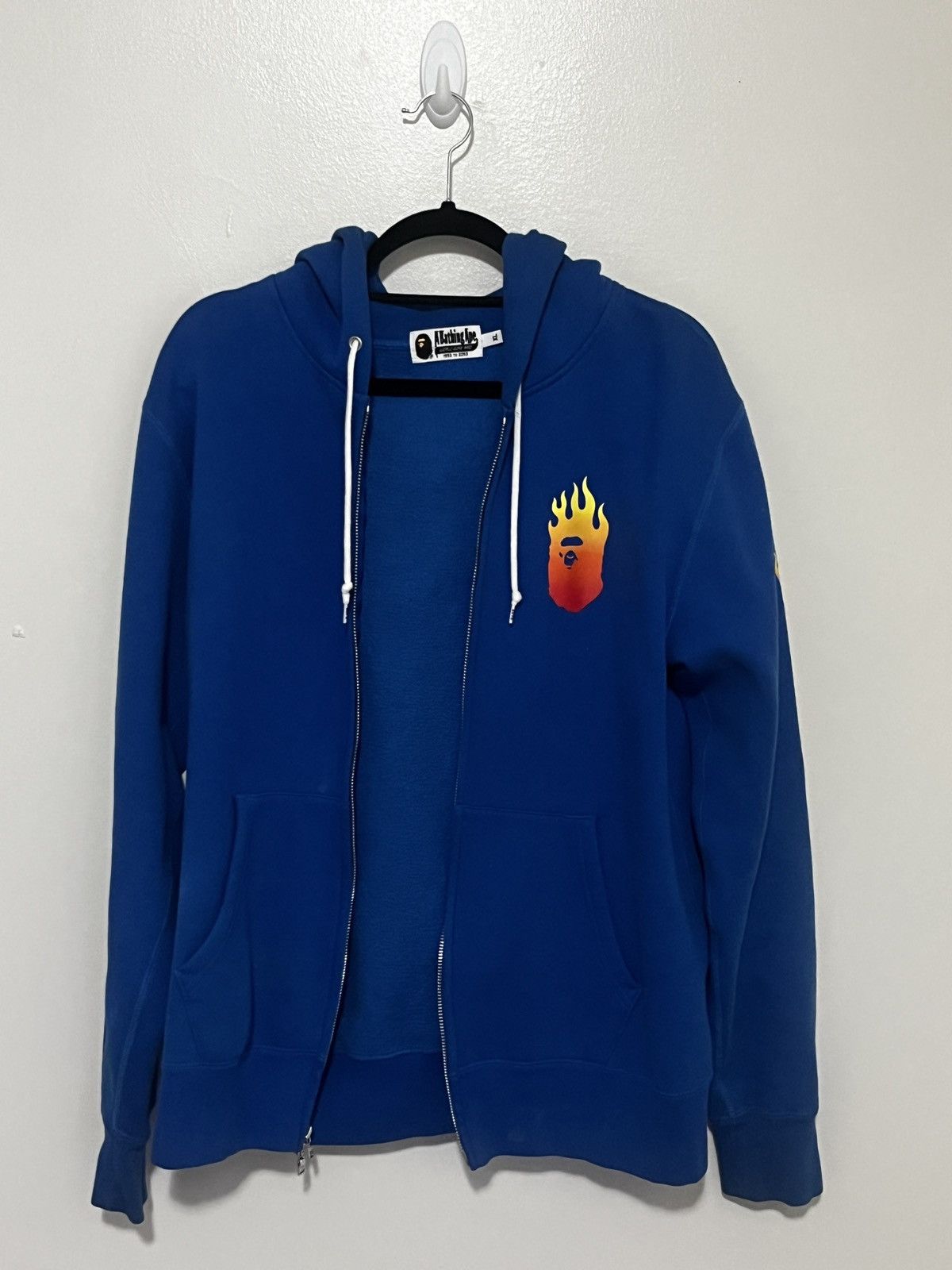 Bape BAPE Flame Logo Zip Up Hoodie Size US XL / EU 56 / 4 - 1 Thumbnail