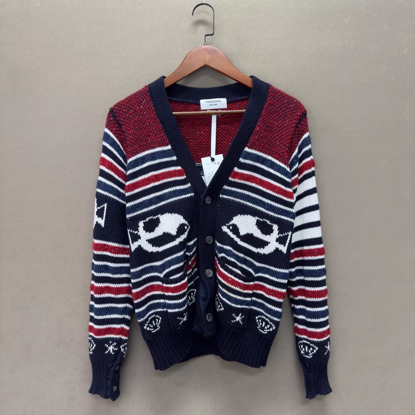 Thom Browne Thom Browne 98 New Red Blue 4-bar Wool Cardigan Size 2 Size XS / US 0-2 / IT 36-38 - 3 Thumbnail