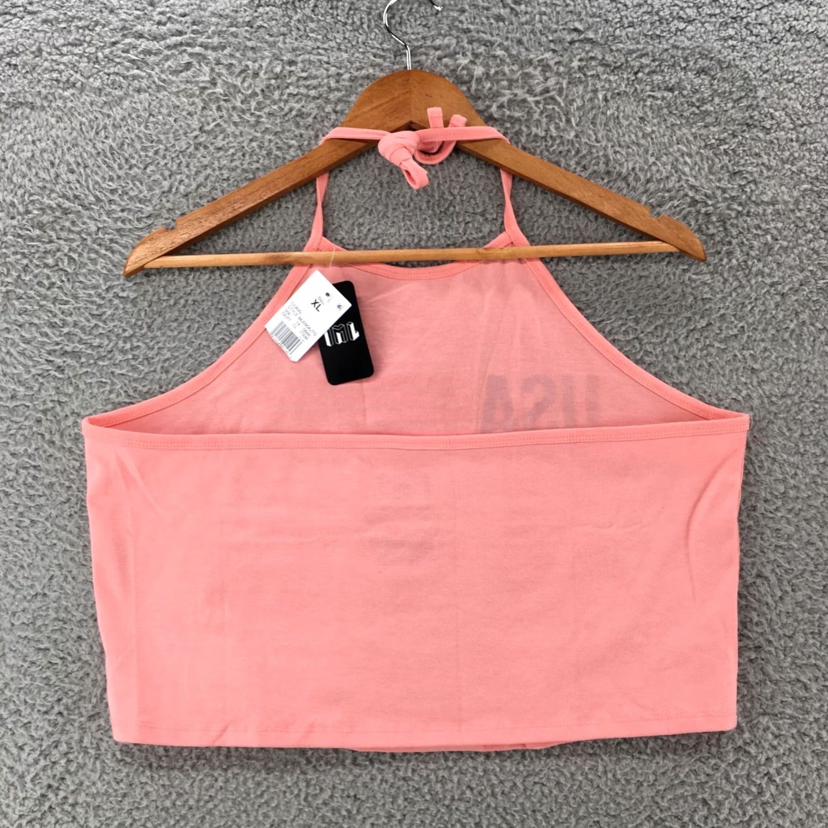 Vintage Isaac Morris USA Flag Halter Crop Top Womens XL Pink Sleeveless Tie Strap NEW Size XL / US 12-14 / IT 48-50 - 6 Thumbnail