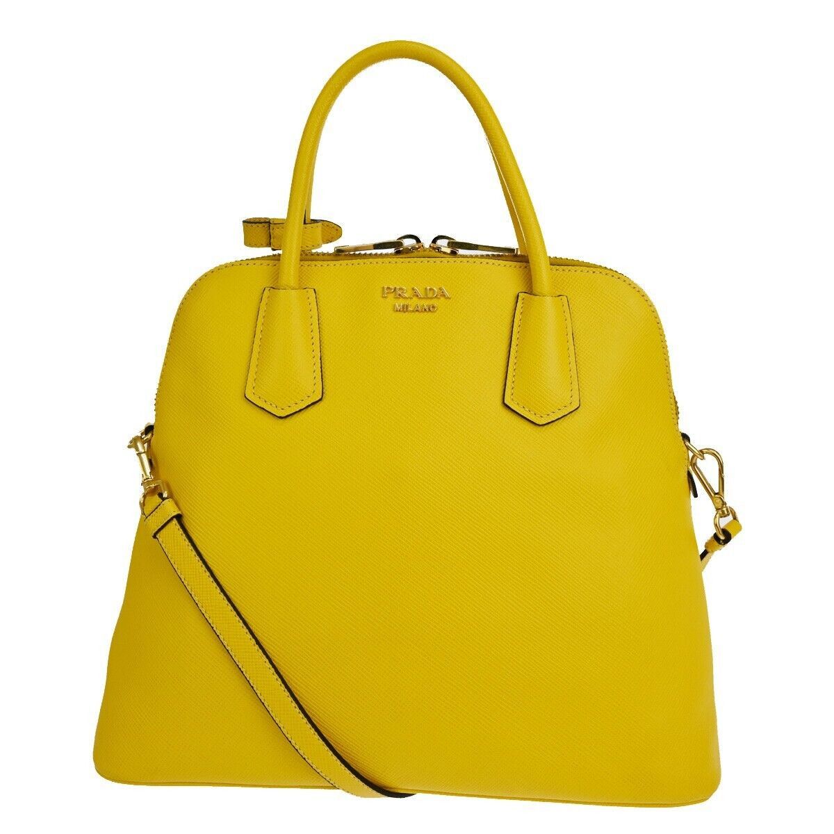 image of Prada Saffiano Handbag in Yellow, Women's