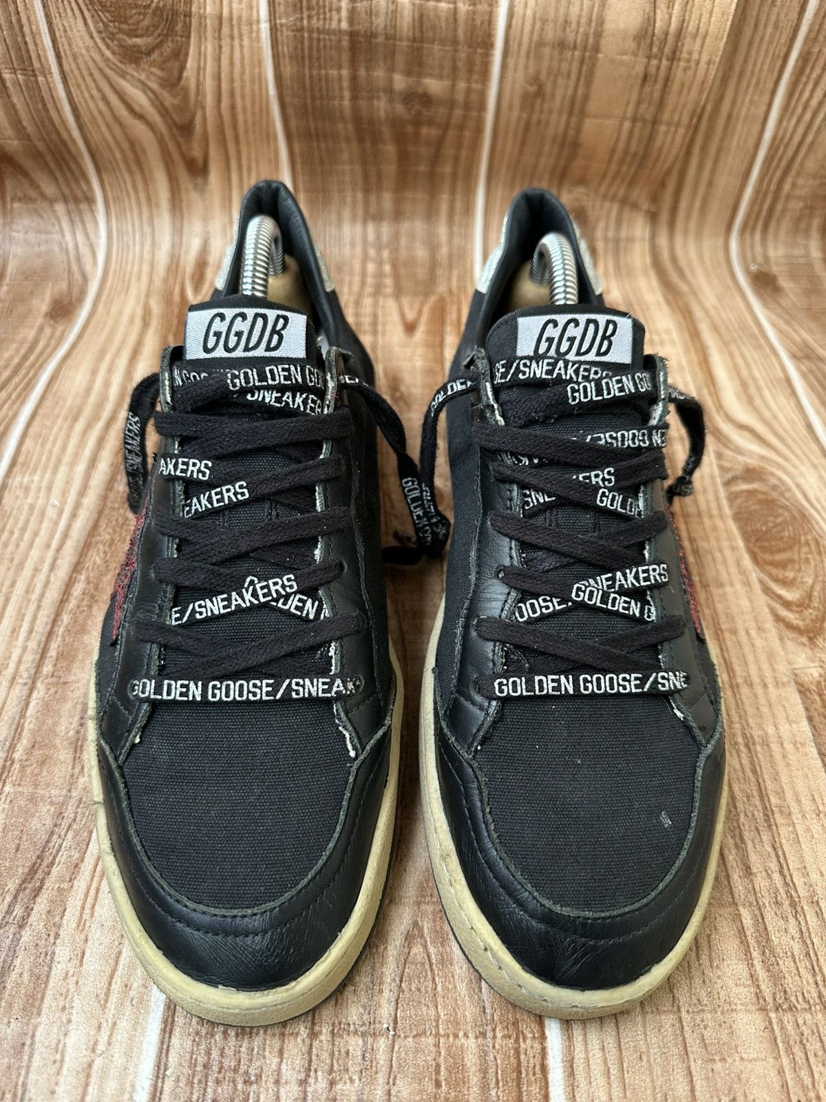 Golden Goose Golden Goose Ballstar Black Leather & Canvas Low Tops Size US 6 / EU 39 - 5 Thumbnail